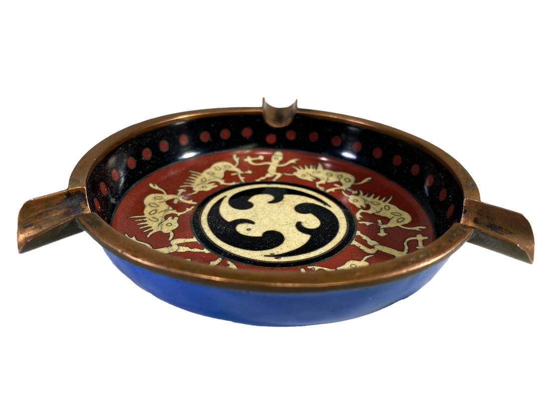 Vintage Bronze Cloisonne Ashtray (1 of 6)
