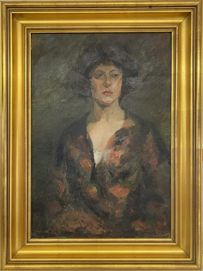 Antique Signed Emerson Oil On Canvas Painting Auction