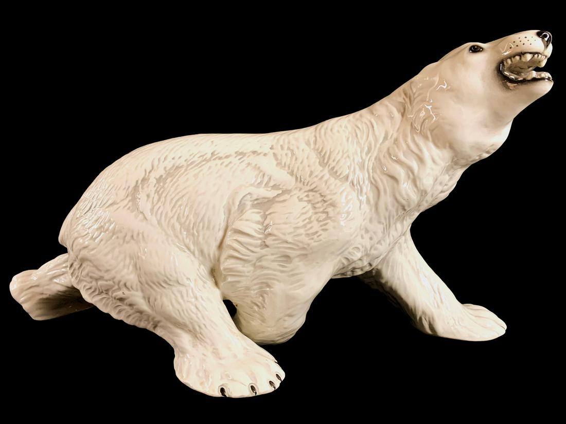Vintage Ronzan, Italy Polar Bear ceramic statue (1 of 5)