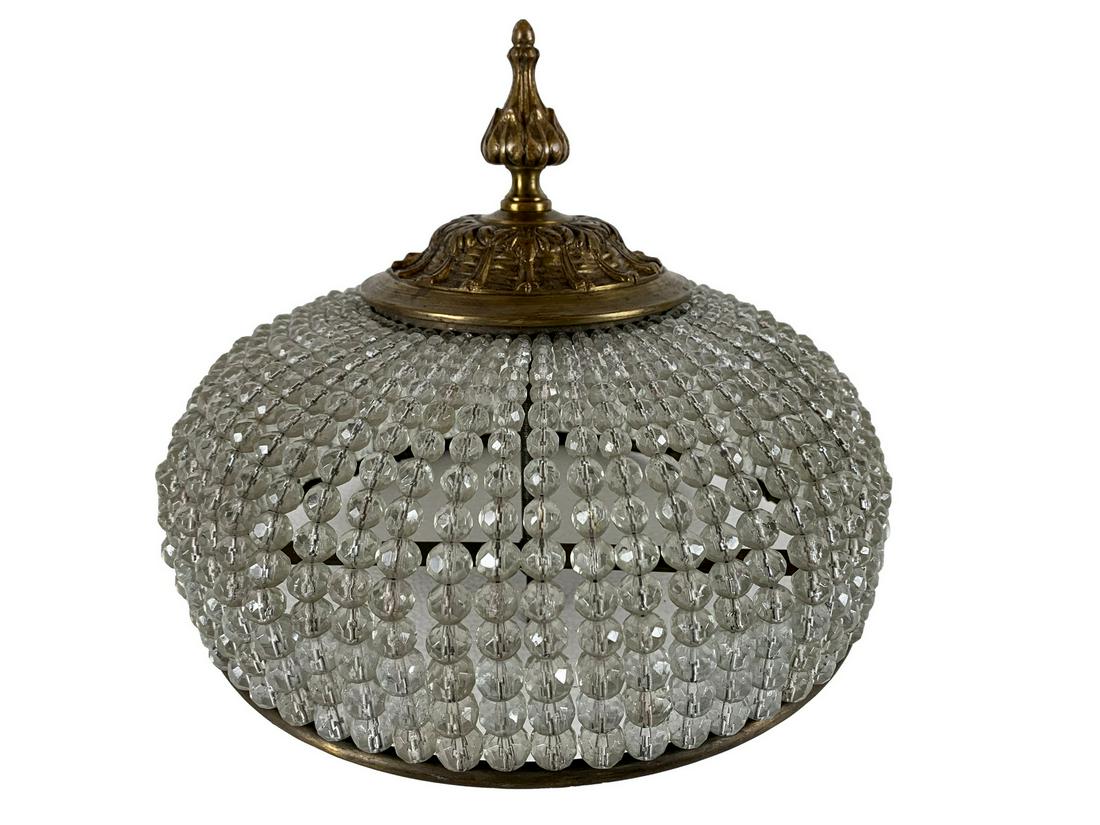 Antique French Bronze & Glass Ceiling Light Auction