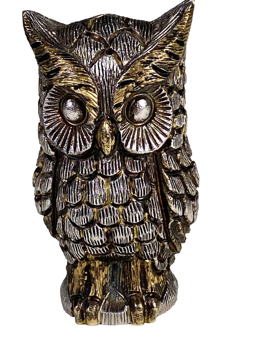 Aom Tane, Mexico 925 Sterling Owl Salt Shaker: Aom Tane, Mexico 925 Sterling Owl Salt Shaker. 2 1/2 x 1 3/8 in. Weight: 199.7 grams.Local Pick up call one day before to make an appointment. TO SHIP THIS ITEM IN USA OR INTERNATIONAL, PLEASE CONTACT