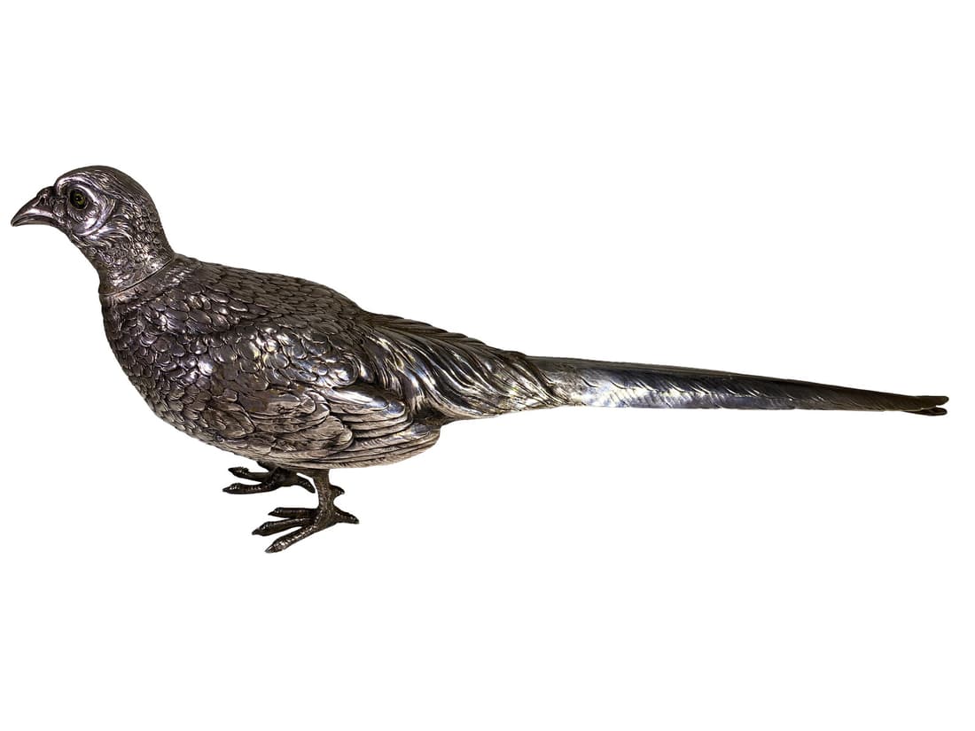 Antique English Silver Partridge Bottle (1 of 7)