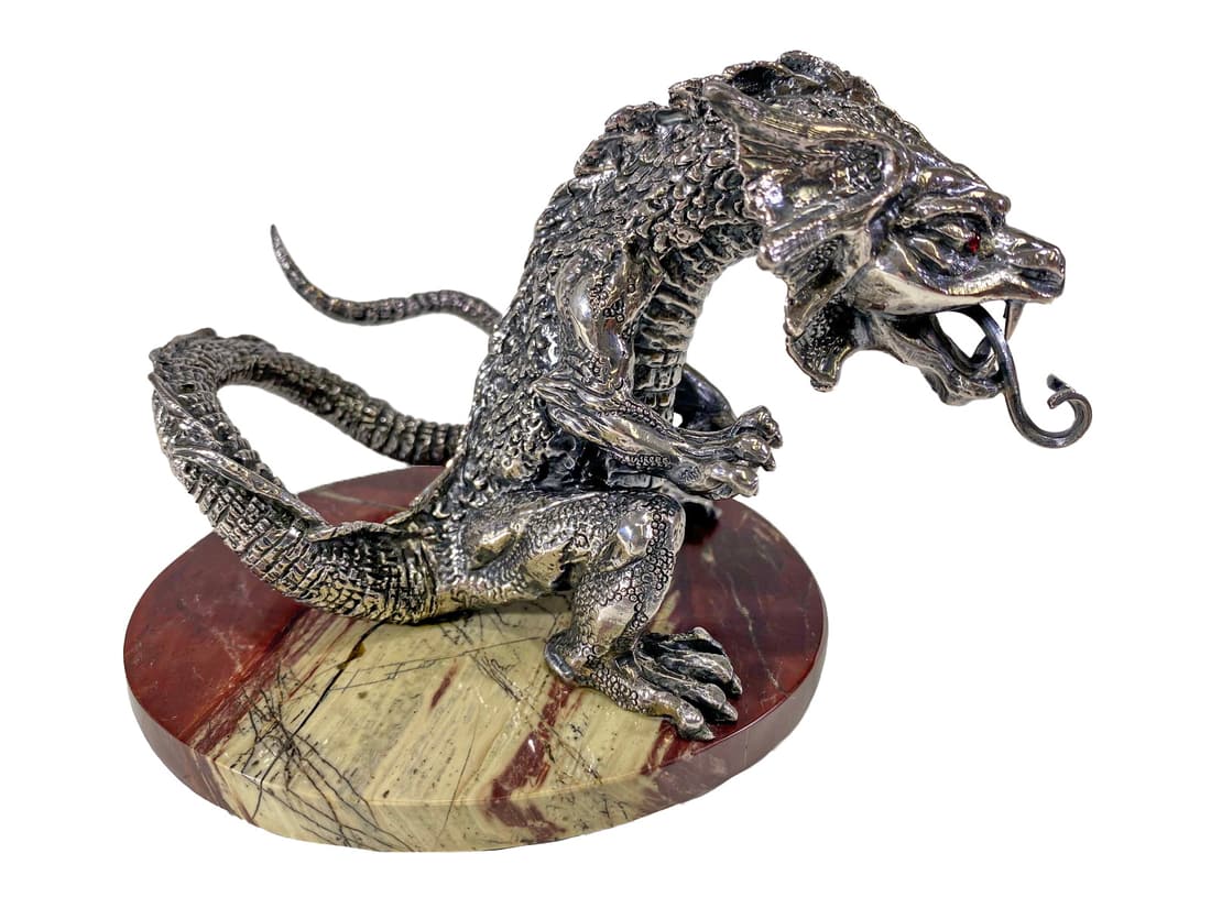 Sterling 925 & marble Dragon sculpture (1 of 7)