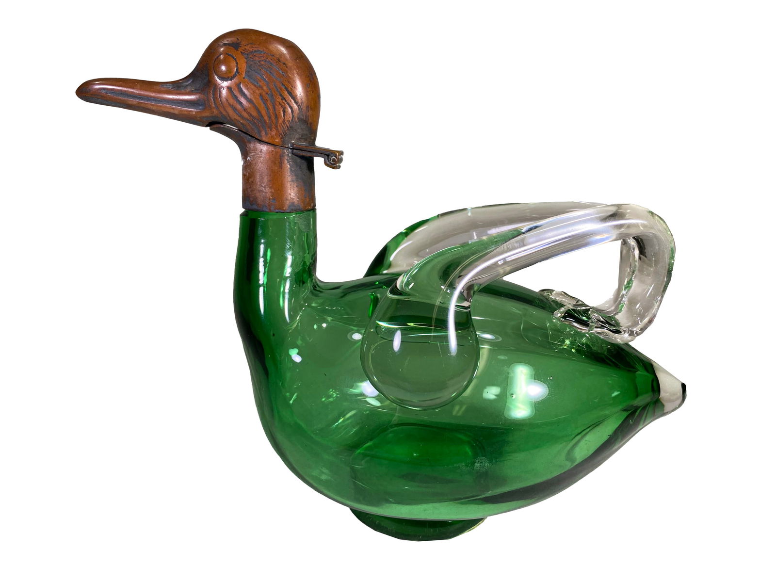Antique Austrian Bronze & Glass Duck Jug (1 of 6)