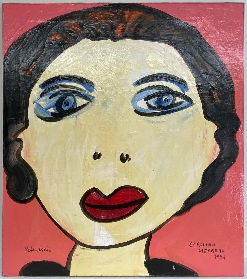 Peter Robert KEIL (1942) Carolina Herrera, 1979 Oil on Canvas: Peter Robert KEIL (1942) Carolina Herrera, 1979 Oil on Canvas. 36 3/4 x 32 5/8 in.Local Pick up call one day before to make an appointment. TO SHIP THIS ITEM IN USA OR INTERNATIONAL, PLEASE CONTACT TH