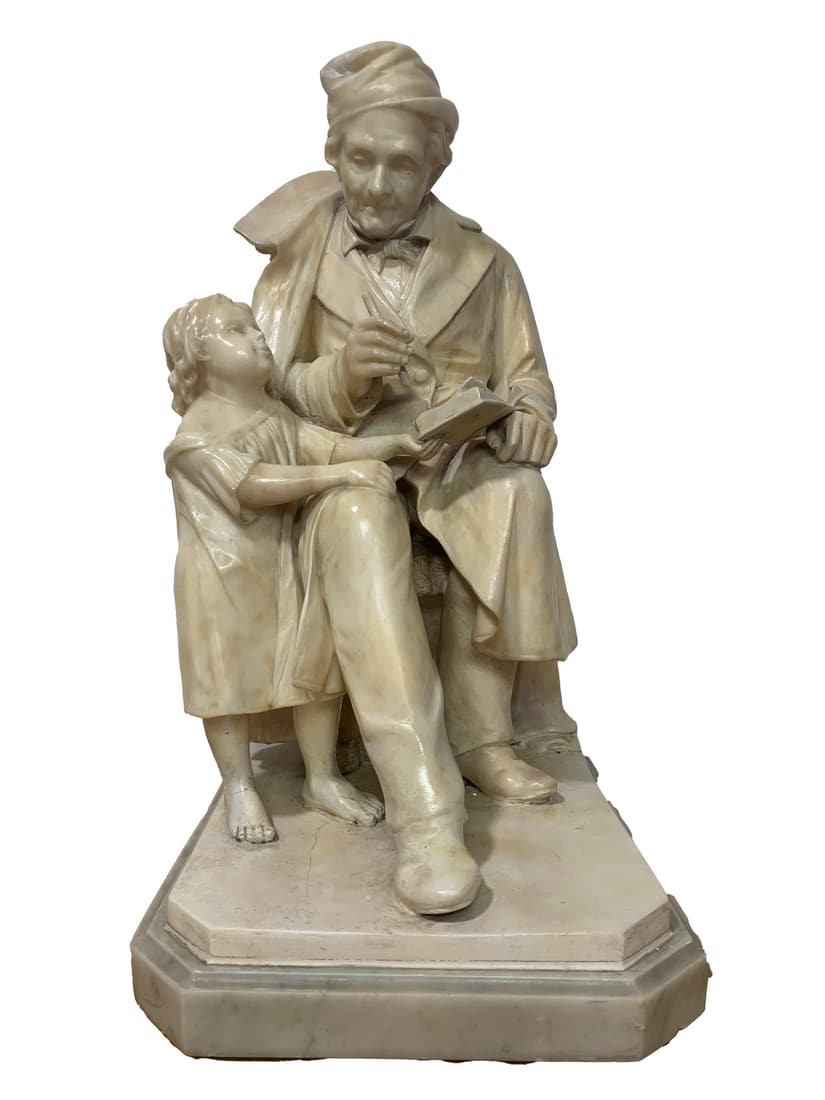 Antique European Alabaster Sculpture, unsigned (1 of 9)