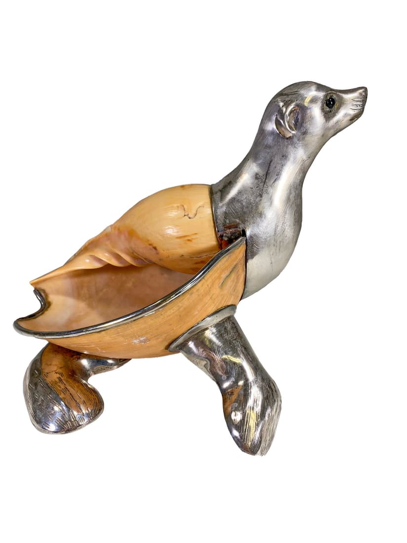 Vintage Silverplate & Snail Seal Sculpture (1 of 8)