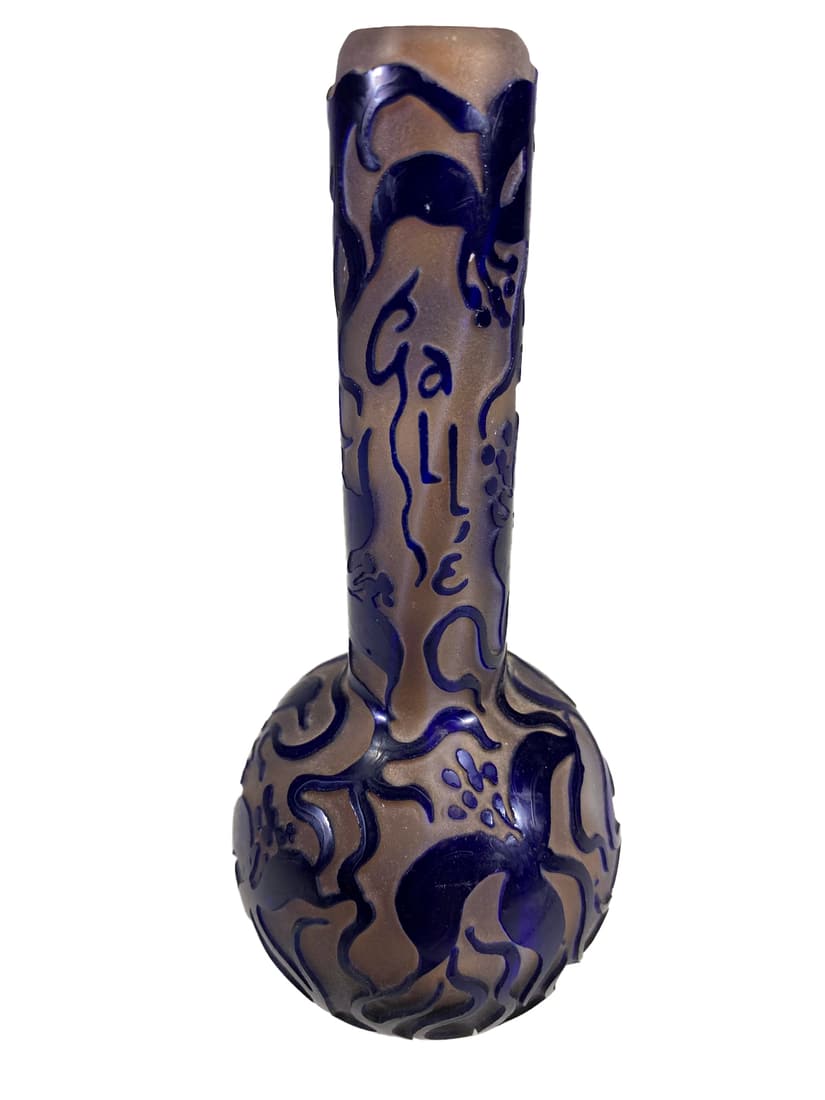 Signed Galle Cameo Glass Small Vase (1 of 6)
