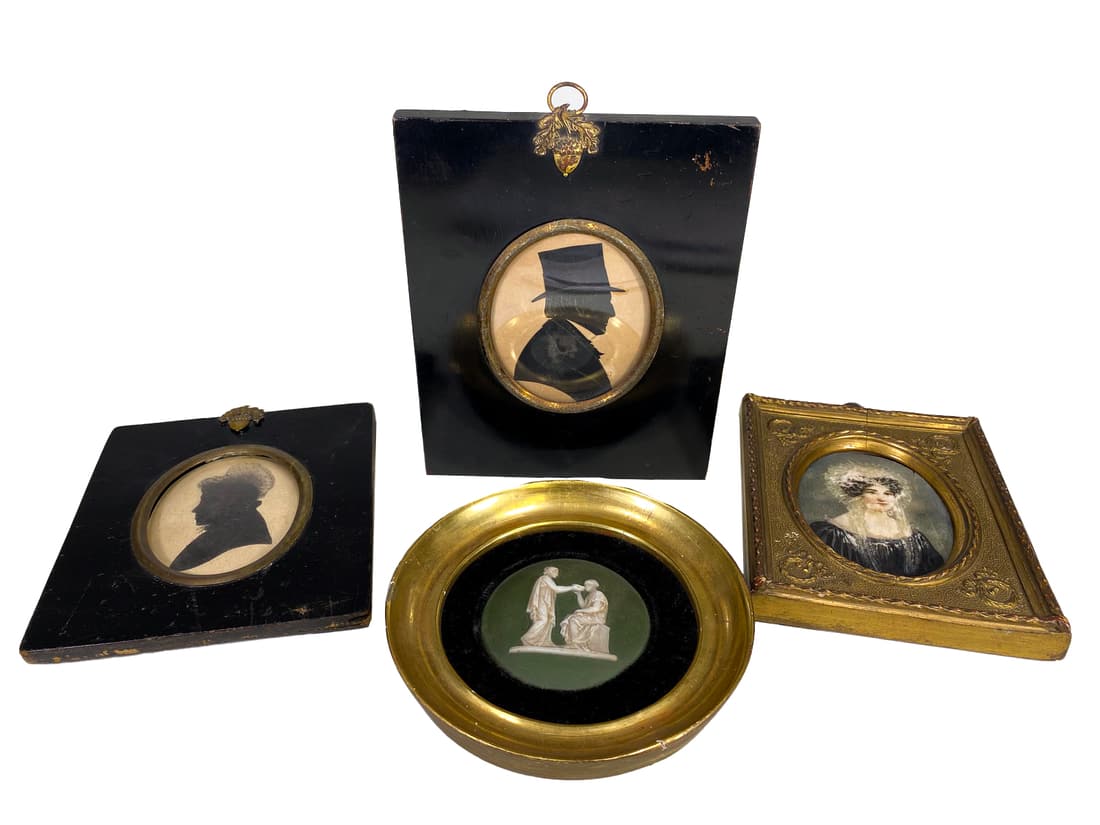 Set of 4 Print, Painting & Porcelain Miniatures (1 of 6)