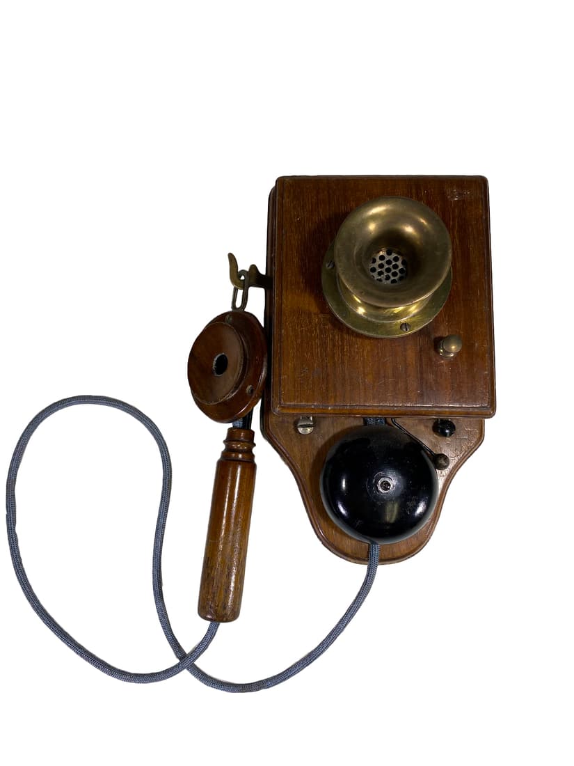 Antique Wood & Metal Wall Telephone (1 of 6)