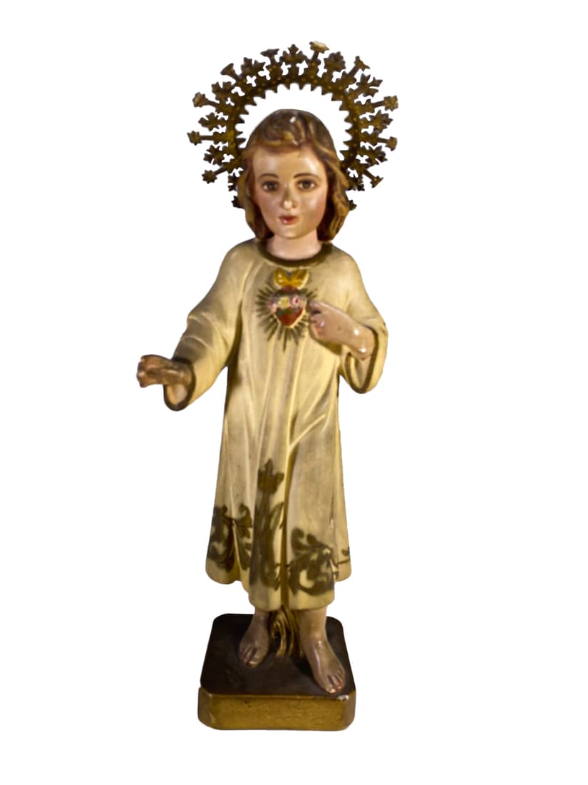 Antique European Wood & Plaster Religious Statue (1 of 9)