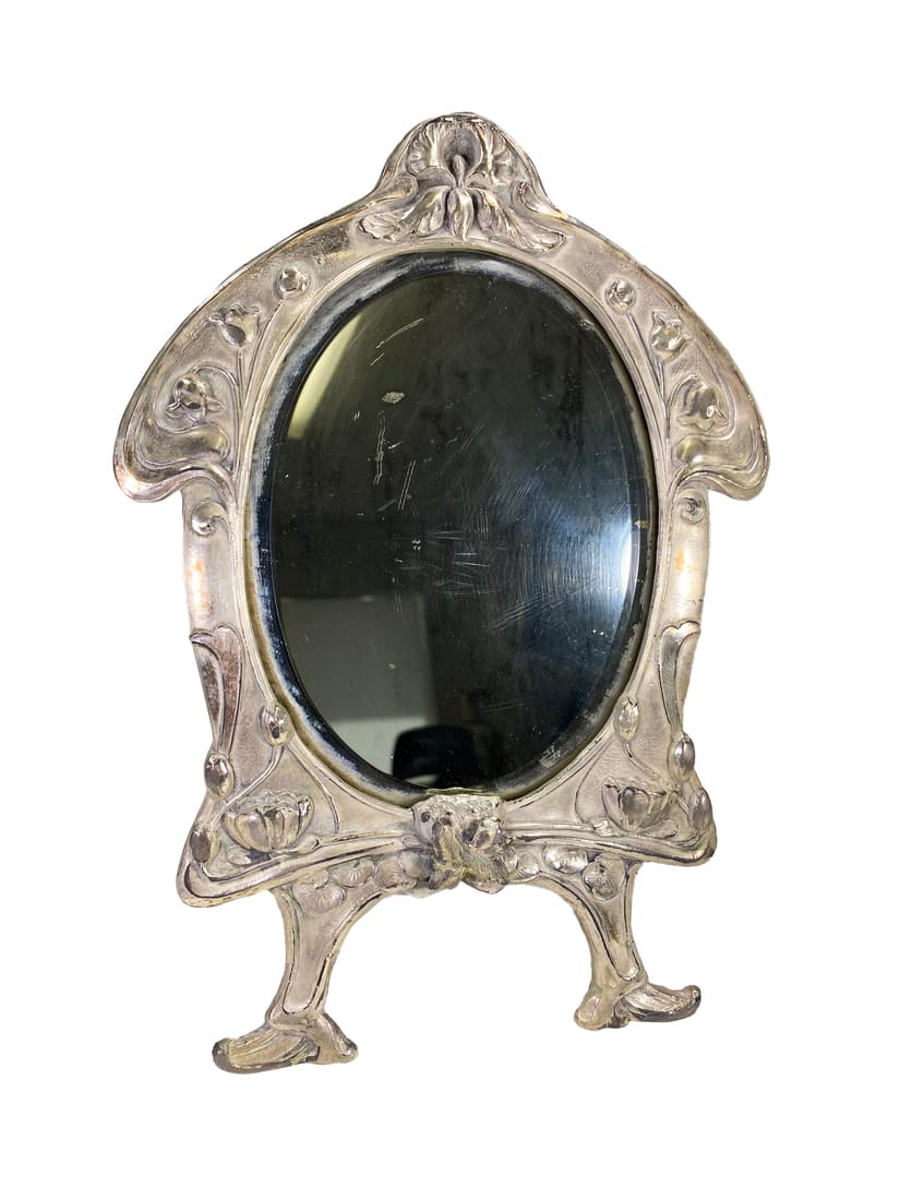 Antique French Silverplated Table Mirror (1 of 6)