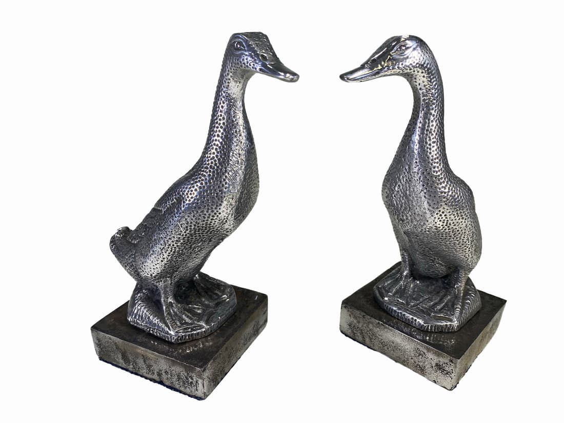 Vintage Pair of Silverplated Duck Statues (1 of 5)