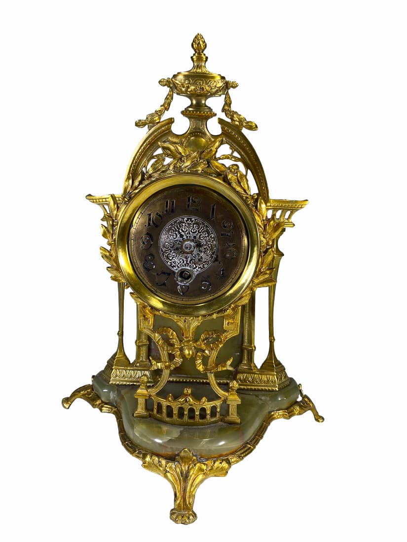 Lenzkirch AGU, German 1900 Bronze & Onyx Clock (1 of 10)