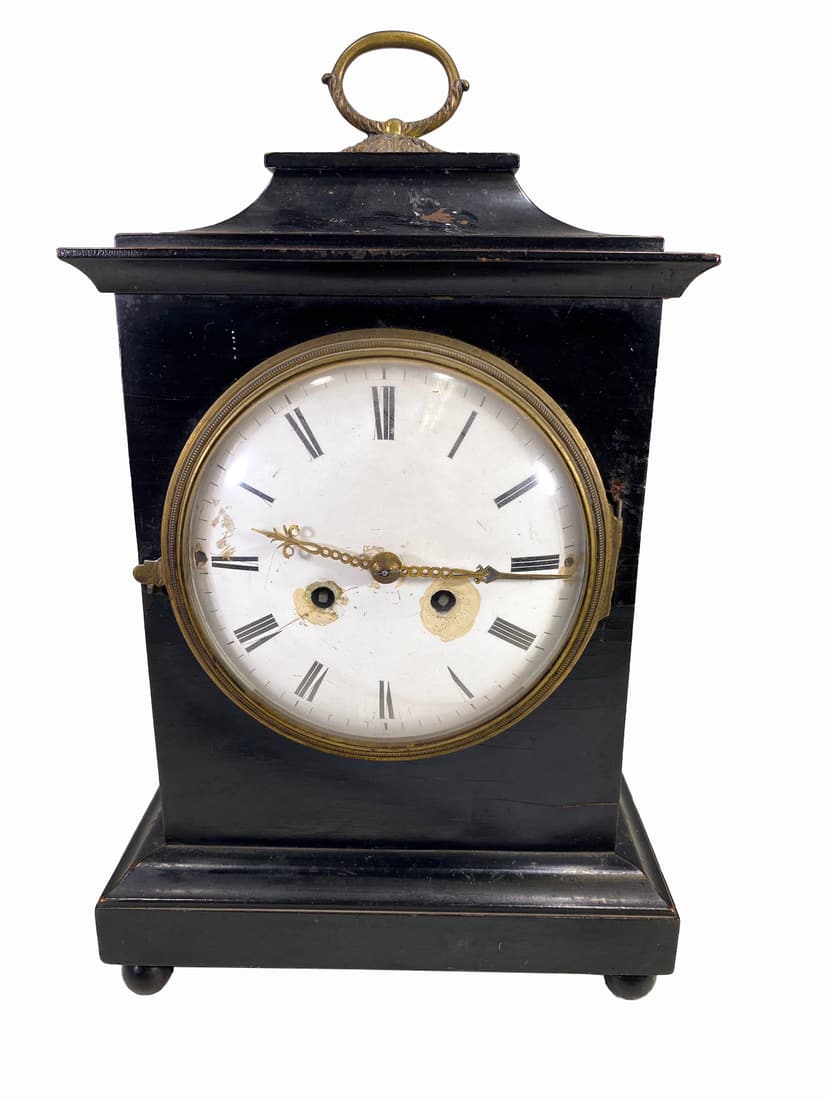 Antique English Wood & Bronze Clock (1 of 8)