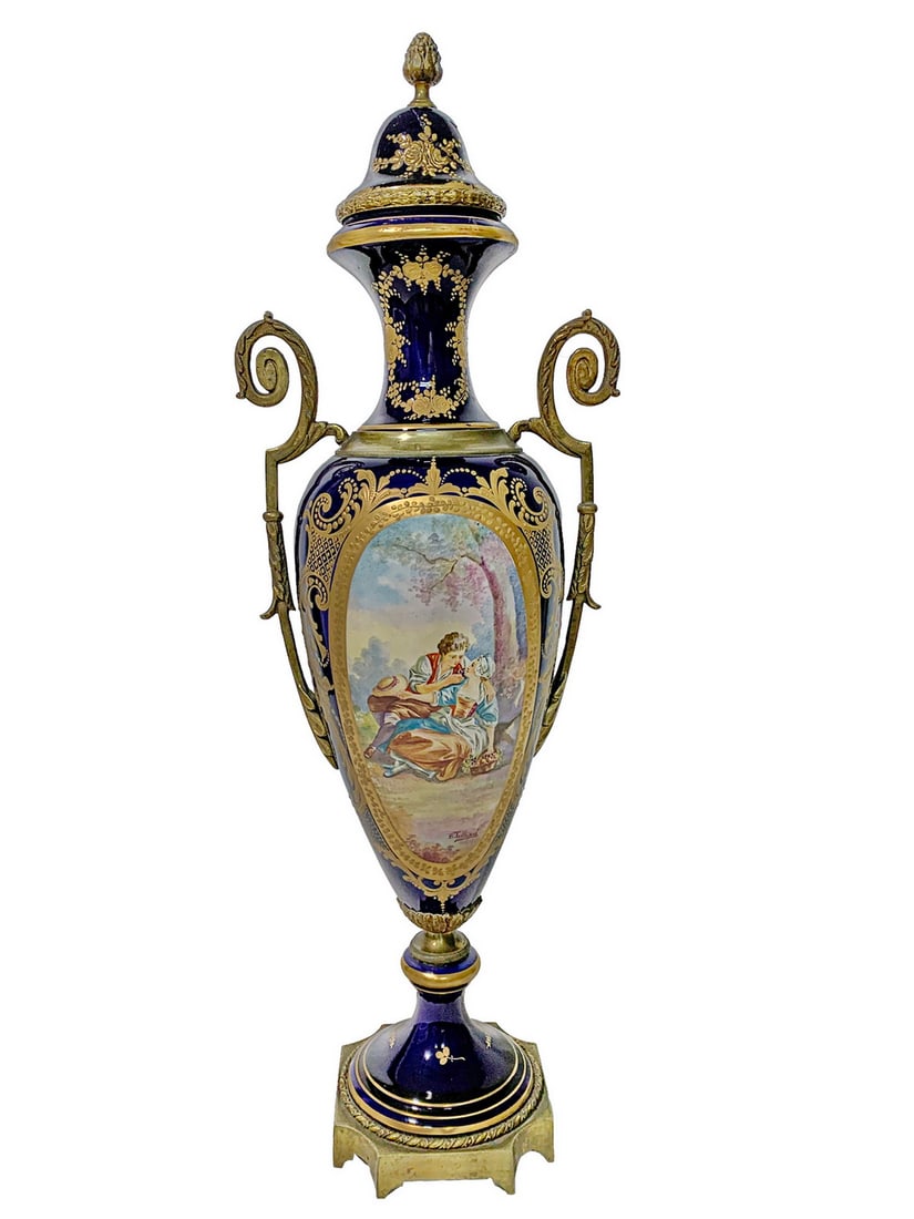 Antique French Sevres Porcelain & Bronze Urn (1 of 8)