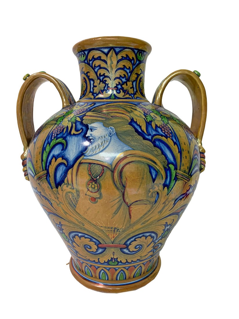 Ulisse Cantagalli (1839-1901), Italy Rare Majolica Vase (1 of 6)