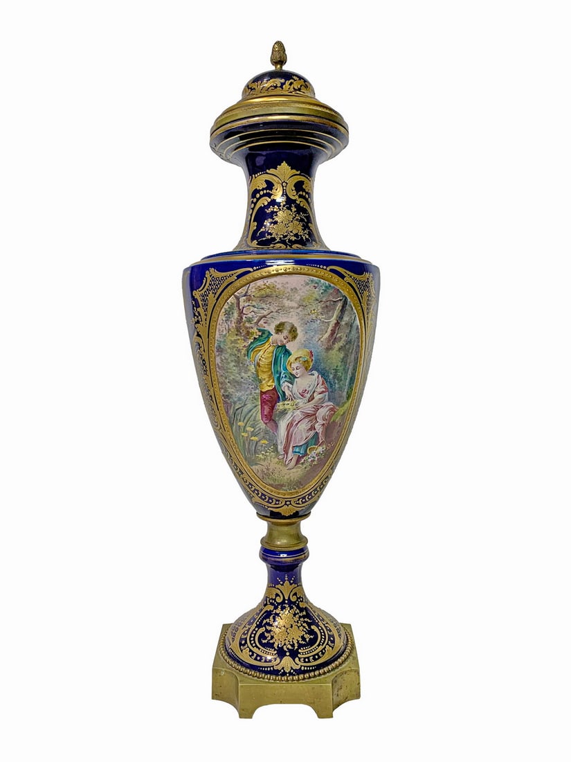 Antique French Sevres Porcelain & Bronze Urn (1 of 7)