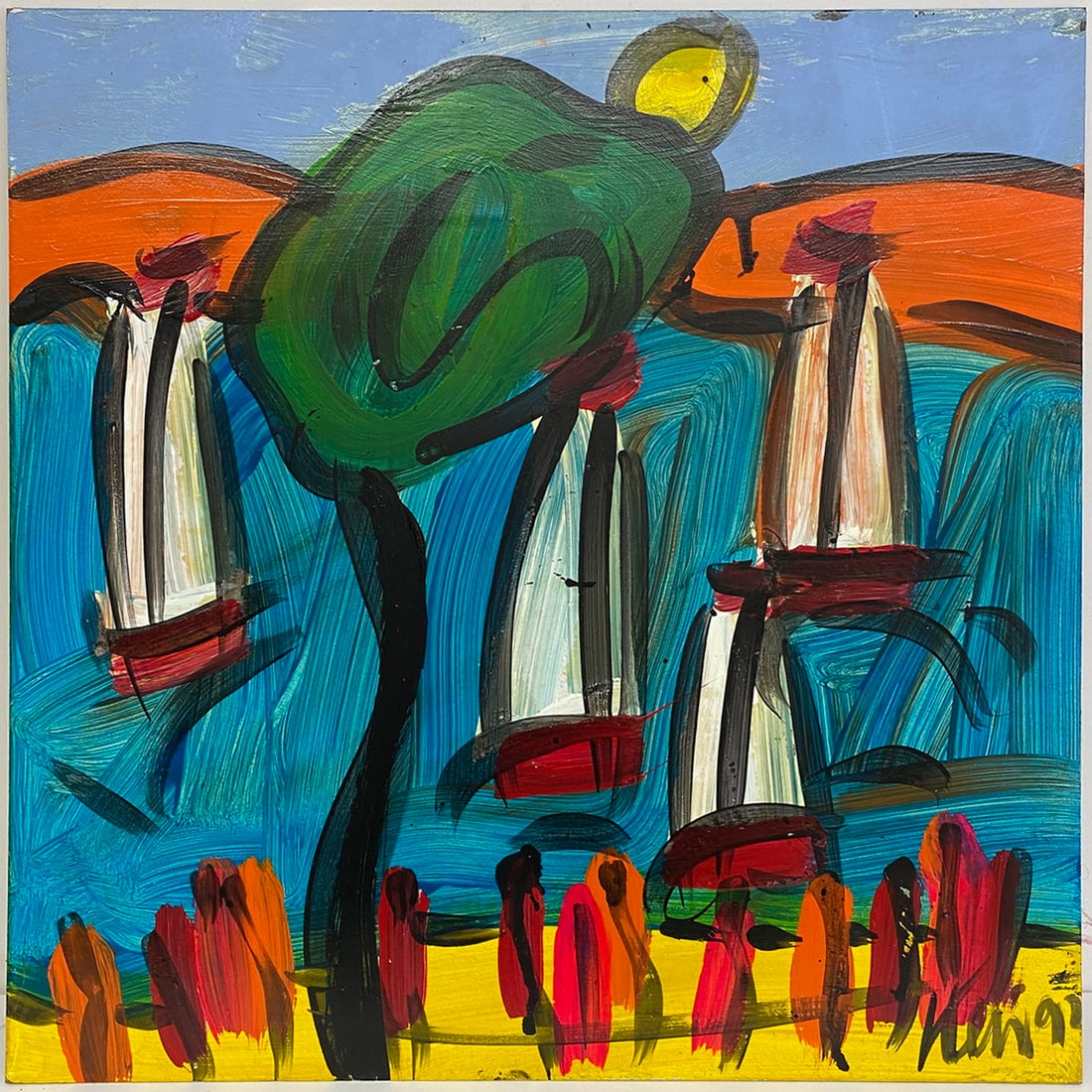 Peter Robert KEIL (1942) German Oil on Masonite: Peter Robert KEIL (1942) German Oil on Masonite. 24 x 24 in.Local Pick up call one day before to make an appointment. TO SHIP THIS ITEM IN USA OR INTERNATIONAL, PLEASE CONTACT THE SHIPPERS : 1) UPS st