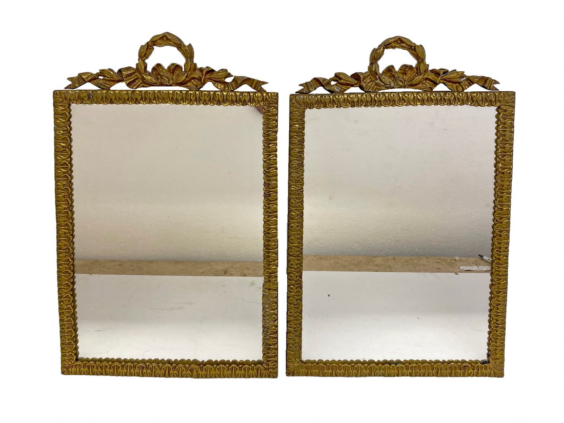 Antique French Pair of Bronze Wall Mirrors (1 of 5)