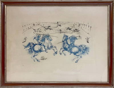 Salvador DALI (1904-1989) Spanish Lithograph 215/250: Salvador DALI (1904-1989) Spanish Lithograph 215/250. 25 1/8 x 32 1/4 in with frame.Local Pick up call one day before to make an appointment. TO SHIP THIS ITEM IN USA OR INTERNATIONAL, PLEASE CONTACT