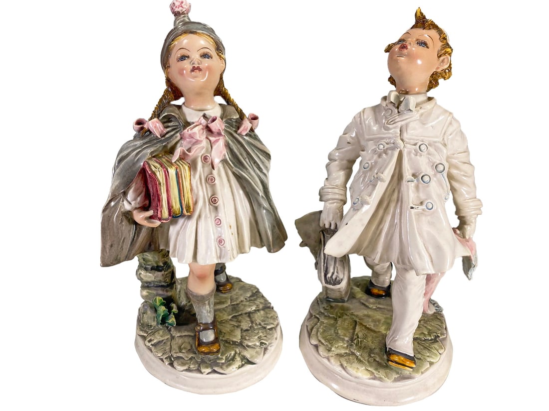 Vintage Italian Pair of Ceramic Statues (1 of 9)