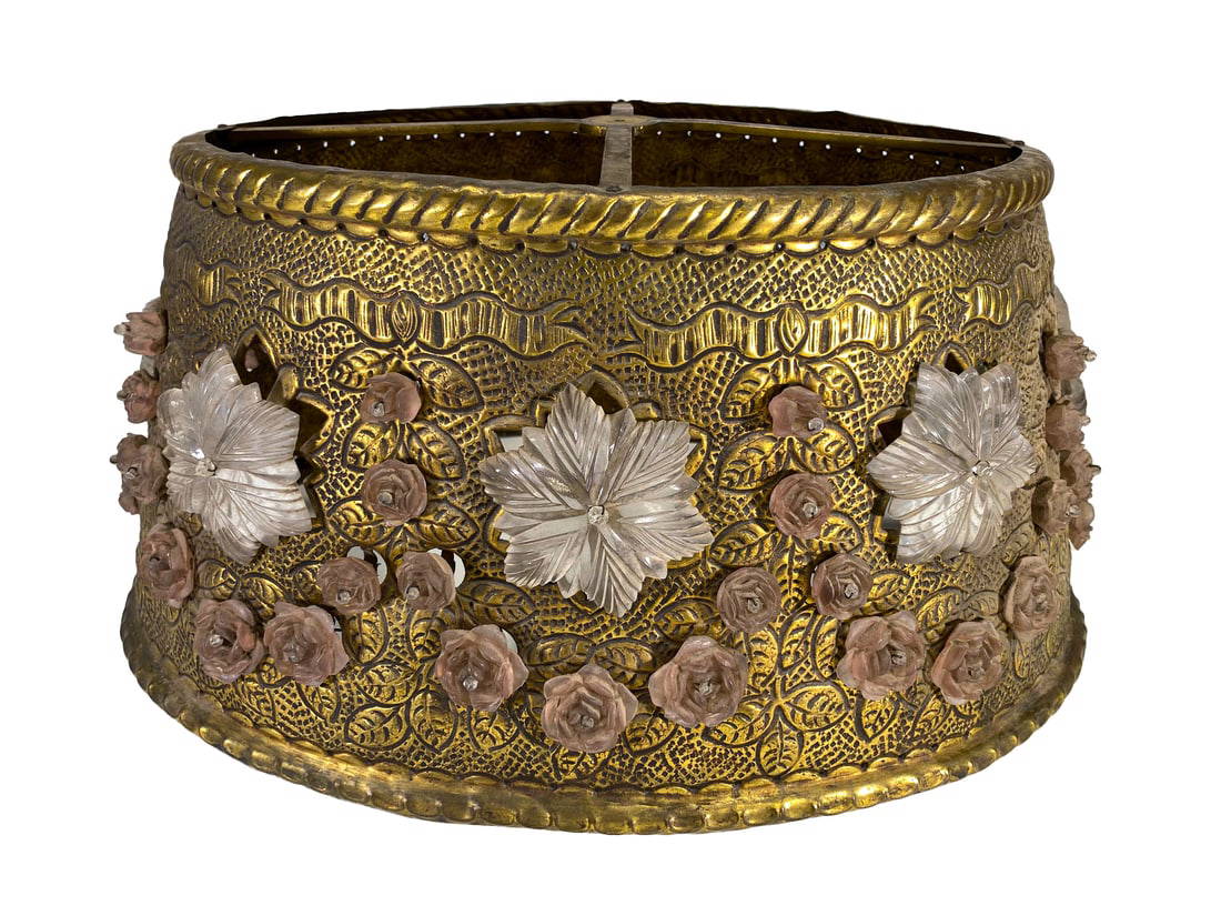 Antique Bronze & Glass Lamp Shade Auction