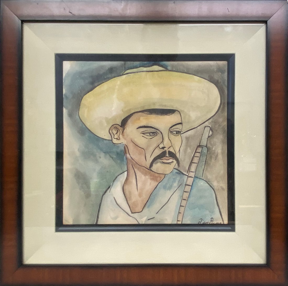 After Diego Rivera Watercolor: After Diego Rivera Watercolor. 17 1/4 x 17 1/4 in frame included. 10 1/2 x 10 1/2 in without frame. Local Pick up call one day before to make an appointment. TO SHIP THIS ITEM IN USA OR INTERNATIONAL,