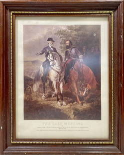 The last Minute meeting of Gral Robert Lee & Jackson Print: The last Minute meeting of Gral Robert Lee & Jackson Print. 15 1/4 x 12 1/4 in frame included. 13 1/2 x 9 1/2 in without frame. Local Pick up call one day before to make an appointment. TO SHIP THIS I