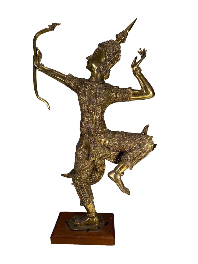 Thai Prince Phra Rama Bronze Statue with a Bow (1 of 8)