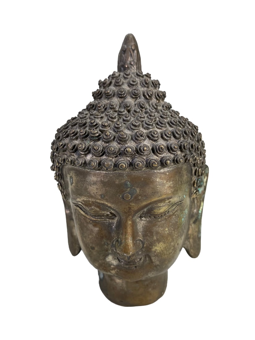 Vintage Asian Bronze Head Sculpture (1 of 5)