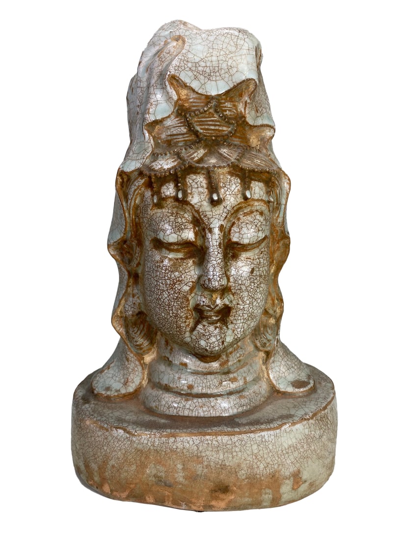Asian Ceramic Head Sculpture (1 of 6)