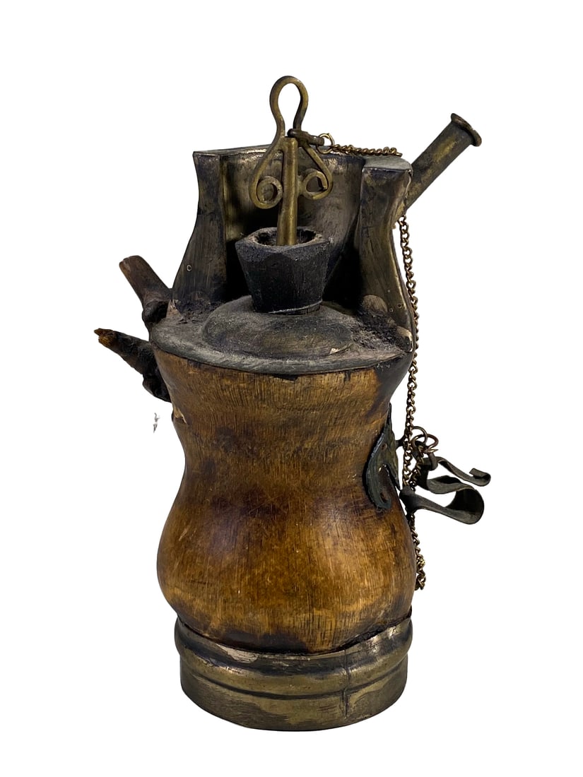 Antique Chinese Bronze & Wood Opium Pipe (1 of 6)