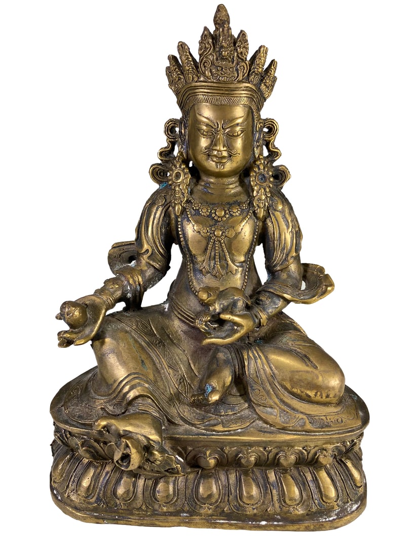 Asian Lotus Godess Bronze Statue (1 of 5)