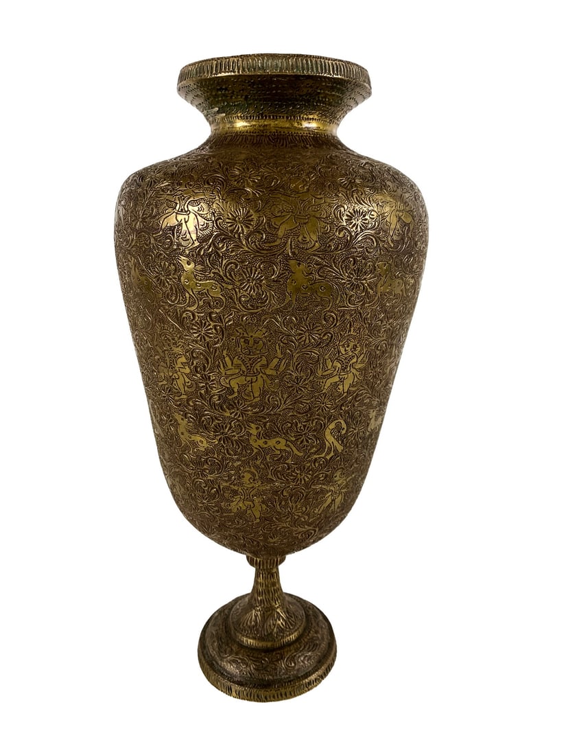 Antique Oriental carved bronze vase (1 of 5)