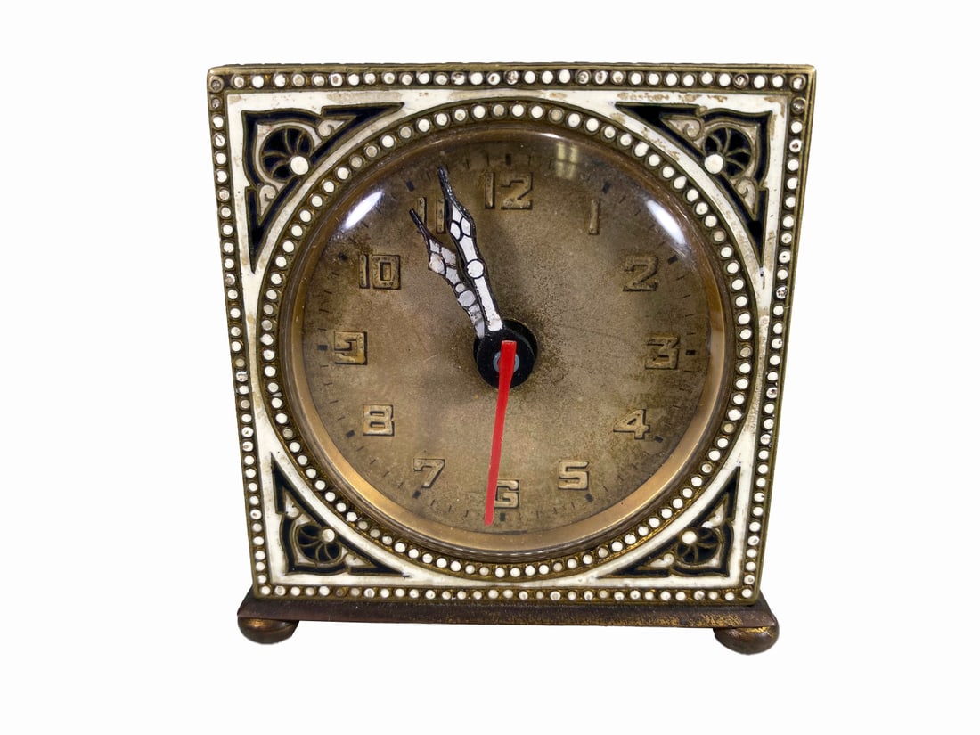 Antique French Bronze Enamel Clock Case (1 of 6)