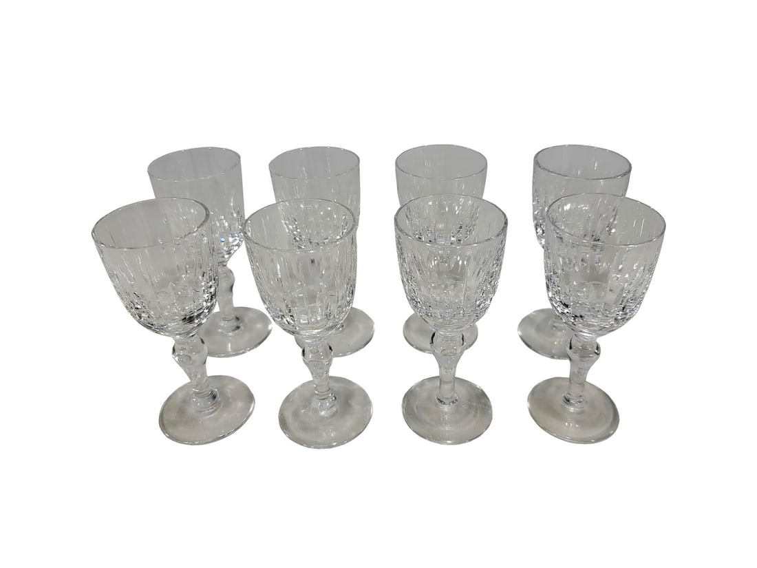 Stuart, England set of 8 cut crystal liquor glasses (1 of 3)