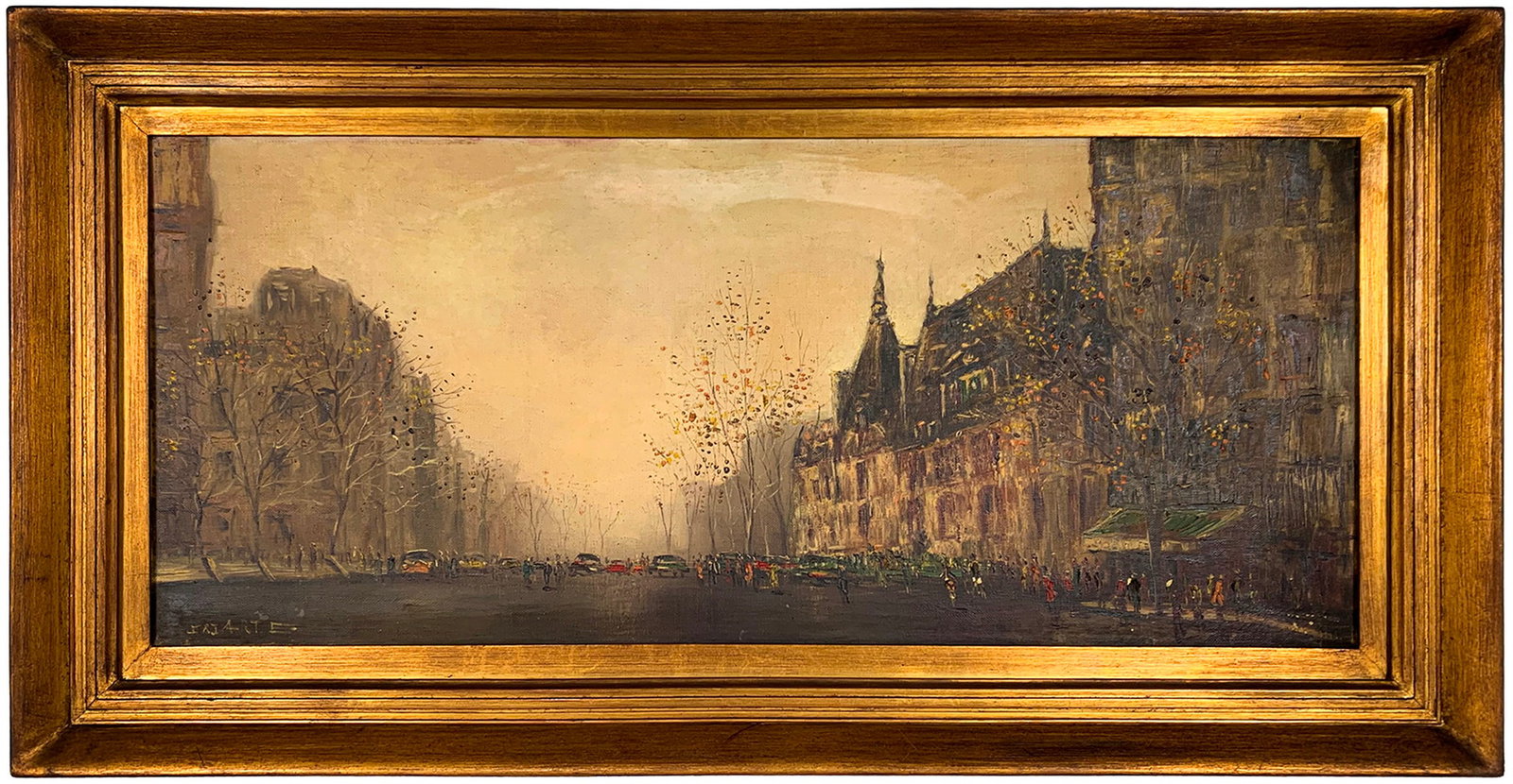 Antique Spanish Oil on Canvas, signed IRIARTE: Antique Spanish Oil on Canvas, signed IRIARTE. 16 1/2 x 32 in with frame. 11 1/4 x 26 3/4 in without frame. Local Pick up call one day before to make an appointment. TO SHIP THIS ITEM IN USA OR INTERN