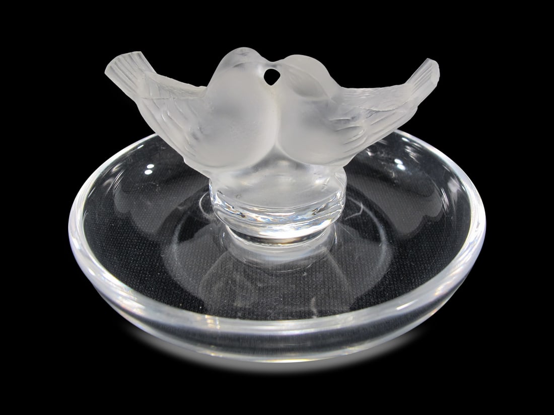 Lalique, France Frosted Glass Birds Rings Holder (1 of 5)