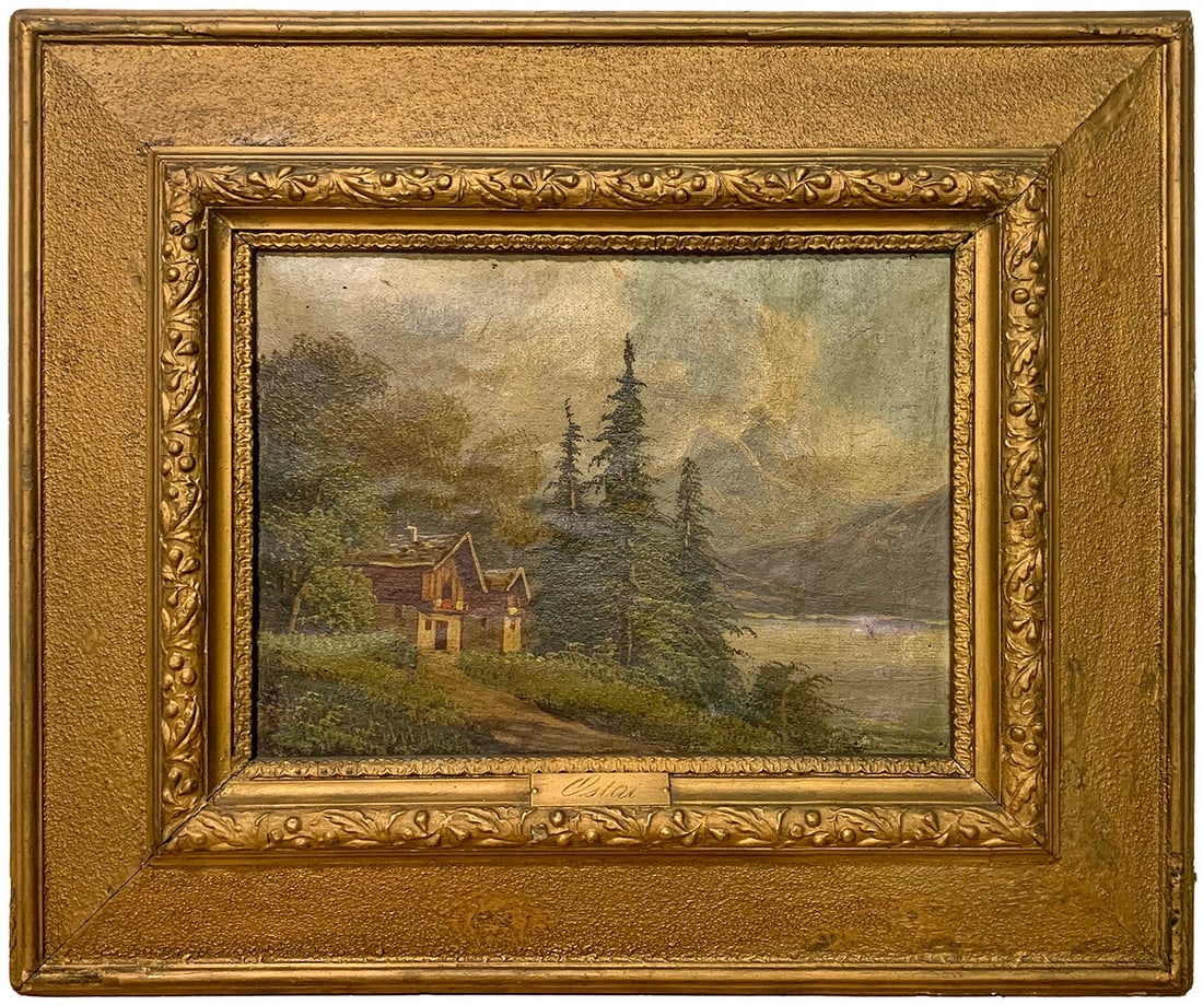 Antique European oil on canvas painting: Antique European oil on canvas painting. 18 x 21 1/4 in with frame. 9 x 12 1/4 in without frame. Local Pick up call one day before to make an appointment. TO SHIP THIS ITEM IN USA OR INTERNATIONAL, PL