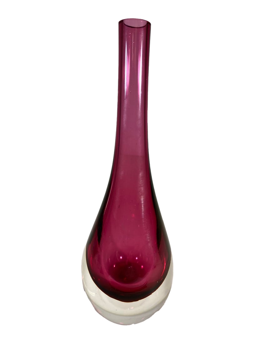 Vintage Red Glass Flower Vase (1 of 4)