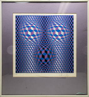 Victor VASARELY (1906-1997) Hungarian Art Work: Victor VASARELY (1906-1997) Hungarian Art Work. 78/250. 20 1/4 x 18 1/4 in including frame.Local Pick up call one day before to make an appointment. TO SHIP THIS ITEM IN USA OR INTERNATIONAL, PLEASE