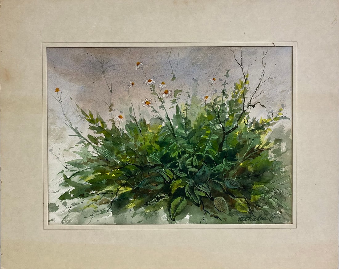 Athalea Lee Gockel (1916-?) American Watercolor: Athalea Lee Gockel (1916-?) American Watercolor. 16 x 20 in with matt. 10 1/2 x 14 1/2 in without matt.Local Pick up call one day before to make an appointment. TO SHIP THIS ITEM IN USA OR INTERNATION
