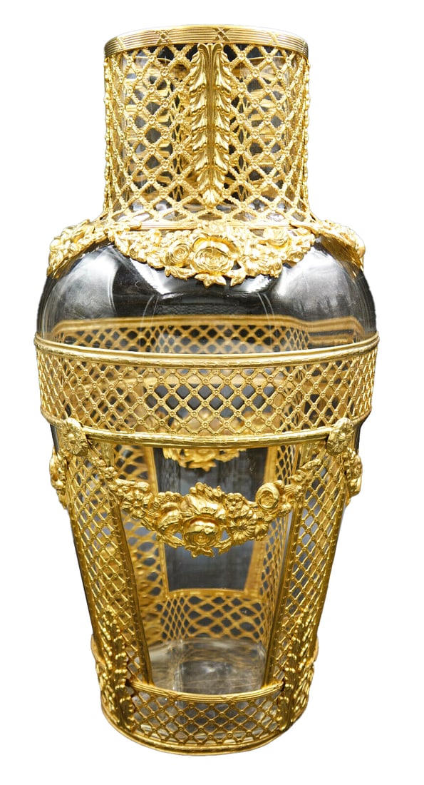 Amazing French Baccarat style Crystal Ormolu Bronze vase (1 of 10)