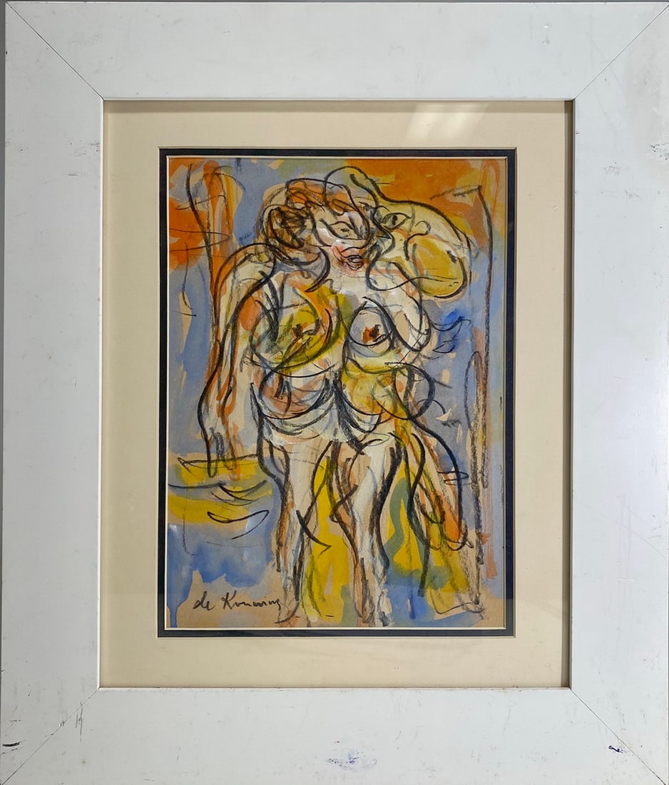Signed De KOONING Watercolor Painting (1 of 6)