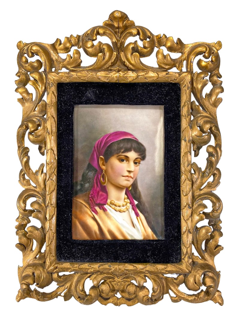 Antique German KPM Porcelain Framed Plaque (1 of 4)