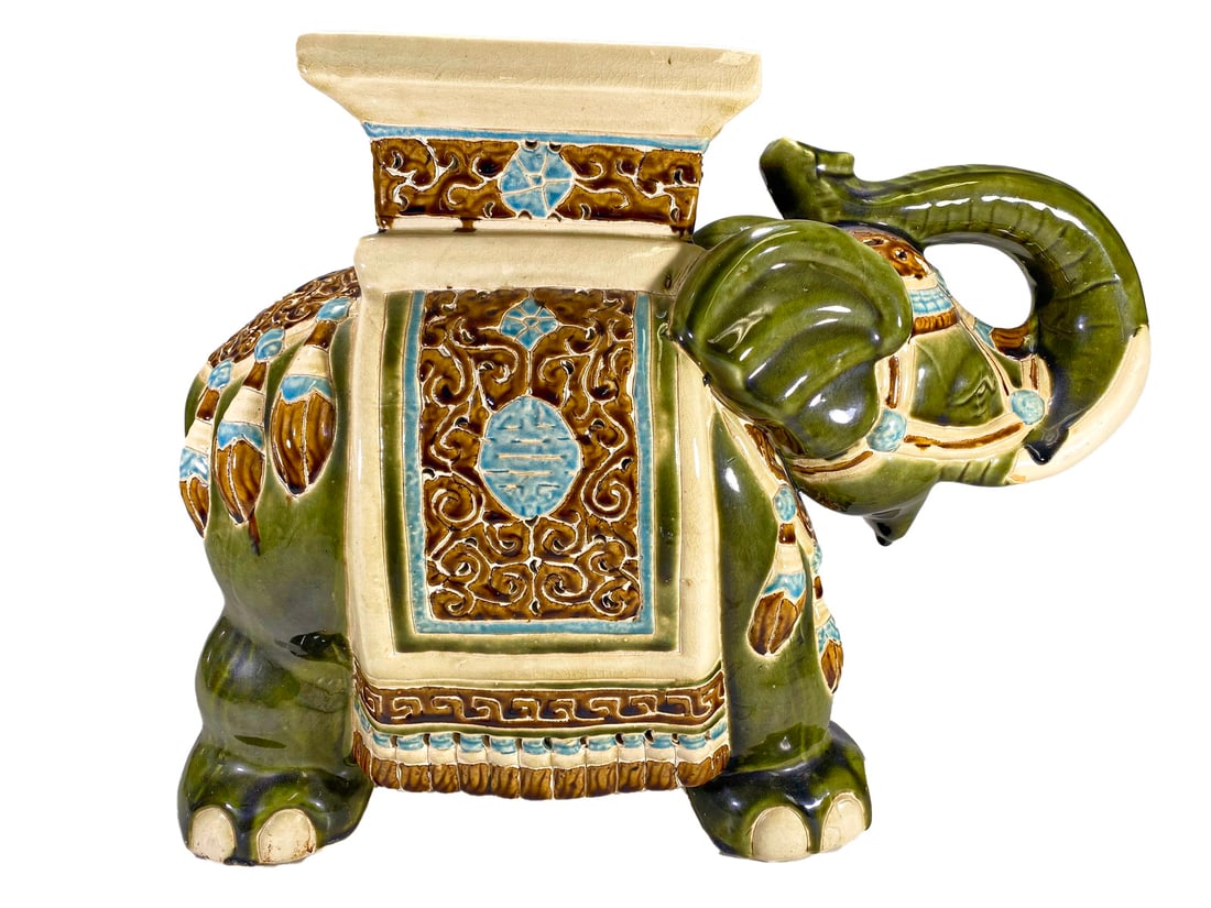 Large Indian Elephant Ceramic Statue (1 of 6)