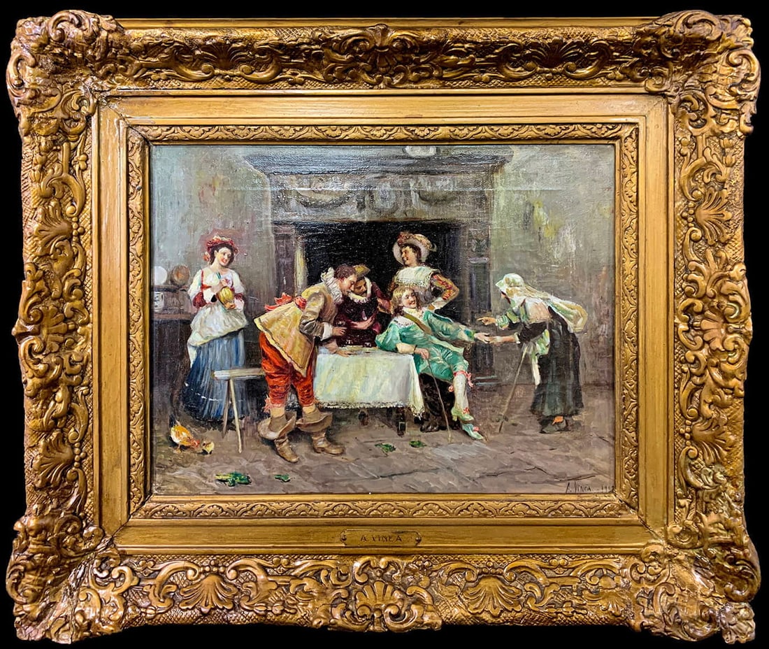 Francesco VINEA (1845-1902) Italian oil on canvas (1 of 5)