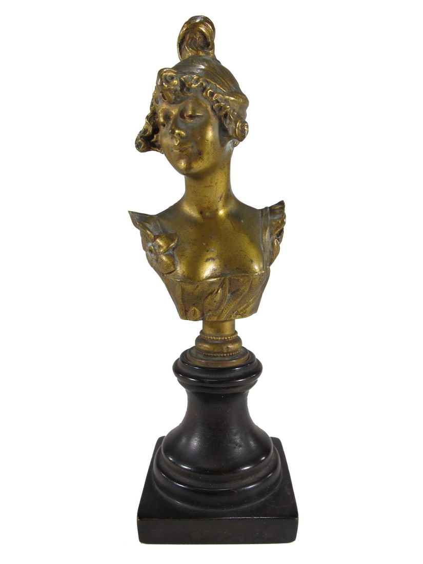 Antique French Bronze Bust Sculpture, Signed (1 of 7)