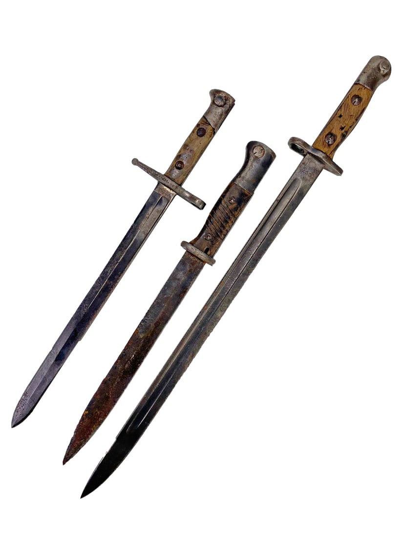 3 WWI & WWII Bayonets, 1907 &  1942 (1 of 9)